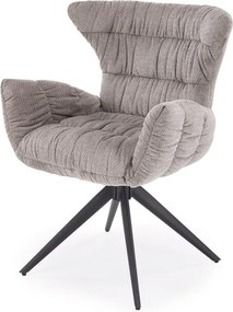 Szare designerskie tapicerowane krzesło obrotowe H6-S51