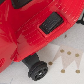 VESPA Elektryczny Motocykl Dla Dzieci Pojazd Elektryczny 3-6 Lat Czerwony Bezpieczna Przygoda | Aosom PL