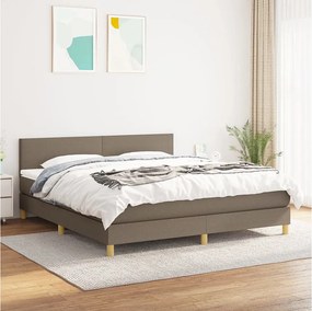 Boxspring Taupe 180x200 cm z Materacem Kieszeniowym i Topperem