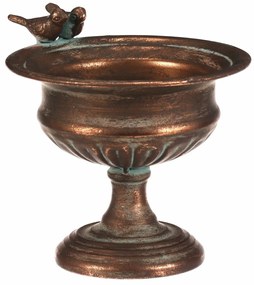 Metalowy kielich do kompozycji lub poidło Romance,19 x 16 x 16 cm, kolor miedziany