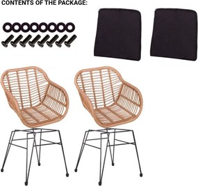 STILISTA Zestaw 2 foteli ogrodowych, jasnobrązowy