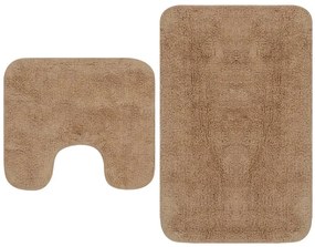 Zestaw dwóch beżowych dywaników łazienkowych B5-G39