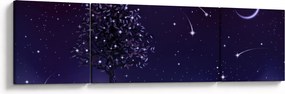 Obraz - Noc uchwycona przez ilustrację (170x50 cm)