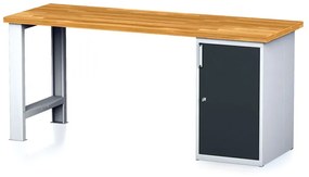 Stół warsztatowy MECHANIC, 2000x685x880 mm, 1x szafka, szary/antracyt