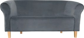 Sofa Milo tkanina Welur : Kolor nogi - Drewno, Kolor tkaniny - VELVET - BL14, Typ tkaniny - Velvet, Wysokość nogi - 15 cm
