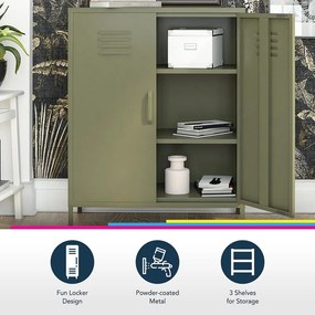 Niebieska metalowa szafka 80x102 cm Bradford – Queer Eye