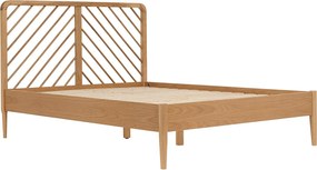 Łóżko 140 x 200 cm - Dąb i MDF - Kolor: Naturalny - LERIAKI