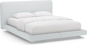 Jasnoszare tapicerowane łóżko dwuosobowe 160x200 cm Linea – Micadoni