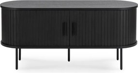 Szafka RTV do Salonu Dwudrzwiowa TRISH 120 cm Czarna Nowoczesna