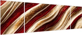 Obraz - Złoto - biała tekstura (170x50 cm)