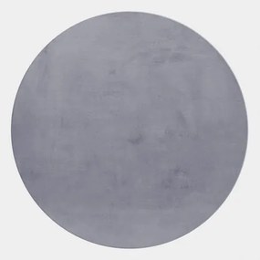 Dywan pluszowy Pouffy szary koło 120 cm x 120 cm