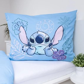 Niebieska bawełniana pościel dziecięca jednoosobowa 140x200 cm Lilo and Stitch "Wave" – Jerry Fabrics