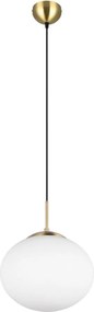 Lampa wisząca w biało-złotym kolorze ze szklanym kloszem ø 30 cm Fomento – Trio