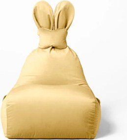 Żółte siedzisko z velvetu dla dzieci FUNNY BUNNY
