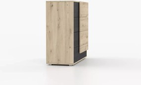 Komoda Norven 4-szufladowa w kolorze dąb artisan + sosna norweska