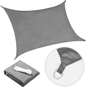 Kwadratowy żagiel przeciwsłoneczny 196G, daszek wodoodporny - 5x5 m, szary