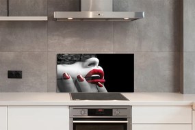 Panel nad Blat Kuchenny Czerwone Usta i Paznokcie