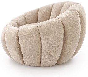 GASPAR 2 fotel wypoczynkowy siedzisko beżowy komfortowy tkanina pufa