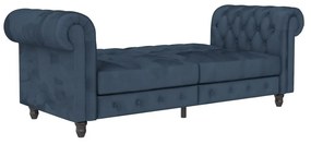 Ciemnoniebieska aksamitna rozkładana sofa 236 cm Felix – Støraa