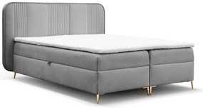 Szare welurowe łóżko kontynentalne 4 rozmiary D3-M55