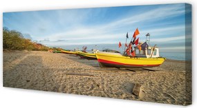 Zdjęcie na płótnie Łodzie na Plaży w Gdańsku