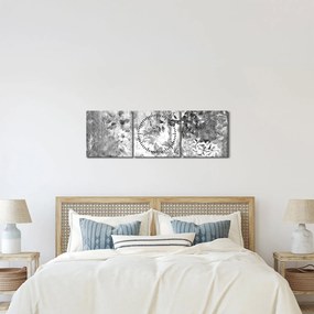 Obraz - Romantyczny ogród (z zegarem) (90x30 cm)