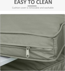 Outsunny Zestaw 2 poduszek na siedzisko 56 x 52 cm, Poduszki na krzesła z zamkiem, Pokrycie z materiału, 7 cm grubości, Możliwość prania, Ciemnoszary