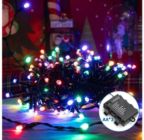 Aigostar -LED Zewnętrzny łańcuch bożonarodzeniowy 300xLED/8 funkcji 3xAA 15,3m IP44 wielobarwny