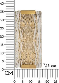 Szklany kinkiet w kolorze złota Oblin – Mauro Ferretti