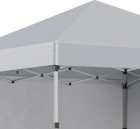 Outsunny Pawilon składany, dwie boczne ściany, torba transportowa, rama stalowa, jasnoszary, 3 x 3 x 2,7 m