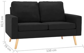 3-osobowy zestaw wypoczynkowy z fotelem, czarny - Muria 3X