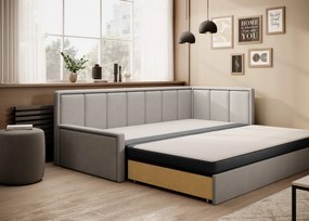 Sofa rozkładana z funkcją spania FULGEO jasna szara/szara prawa ELTAP