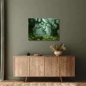 Obraz na szkle - Las porośnięty mchem (70x50 cm)