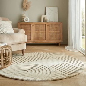 Beżowy okrągły dywan wełniany ø 160 cm Zen Garden – Flair Rugs