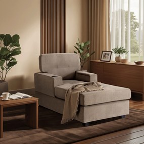 Fotel Wypoczynkowy Sofa NEO Beżowy Tapicerowany Nowoczesny