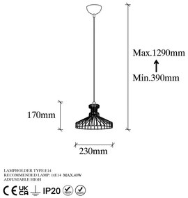 Lampa wisząca w kolorze złota z metalowym kloszem ø 23 cm Events – Opviq lights