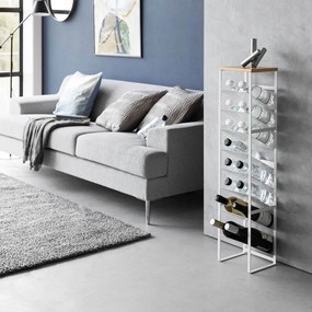 Biały metalowy regał na wino liczba butelek 16 20x88,5x19 cm Tower – YAMAZAKI