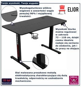 Biurko czarne regulowane elektrycznie R7-K30