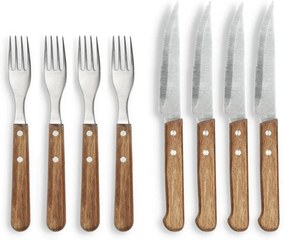 Sztućce do steków ze stali nierdzewnej w srebrno-naturalnym kolorze zestaw 8 szt. – Holm