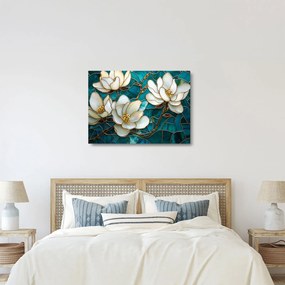 Obraz na szkle - Witraż z magnolią (70x50 cm)