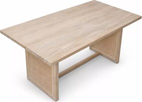 Drewniany stół do jadalni z jesionu 160x90 nogi wykończone ratanem