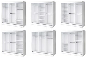 Lustrzana szafa przesuwna 200 cm dąb artisan + antracyt - Ebia 6X