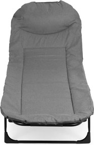 Leżanka turystyczna Venturo - składane łóżko polowe na camping, kolor szary