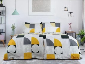 PrzytulneMieszkanie.pl PrzytulneMieszkanie.pl Pościel z kory z bawełny Renforcé GEOMETRIES kremowa Rozmiar pościeli: 70 x 90 cm | 140 x 200 cm