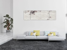 Obraz ściany z bukietem kwiatów (170x50 cm)