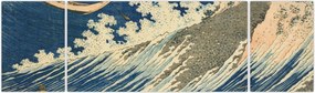Obraz - Katsushika Hokusai, Fishing Boats at Choshi in Shimosa (Soshu Choshi) , reprodukcje (170x50 cm)