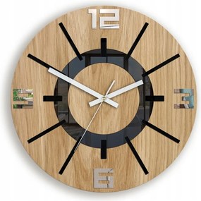 Zegar na ścianę nowoczesny drewniany z cichym mechanizmem okrągły solidny