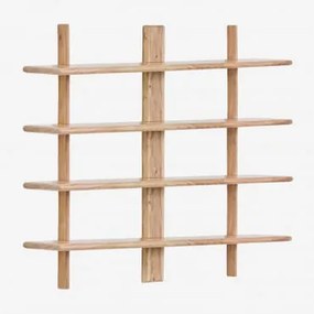 Regał Ścienny ↔︎120 Cm Z Drewna Akacjowego Erisu Rustykalny Brąz Akacjowy & 4 Półki - Sklum