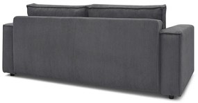Ciemnoszara sztruksowa rozkładana sofa 245 cm Nihad – Bobochic Paris