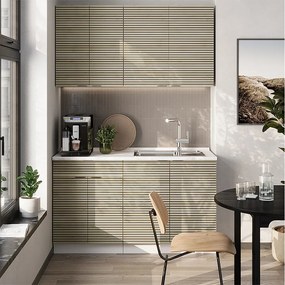 Pojedyncza kuchnia panel dębowy/biały 140x46x81.6 fame-line